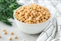 Cooked Chickpeas on a bowl. Chickpeas is nutritious food. Health Royalty Free Stock Photo