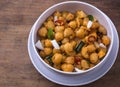 Cooked chickpeas or grams dish, also known as garbanzo beans or egyptian peas