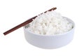 Cooked china rice and porcelain bowl Royalty Free Stock Photo