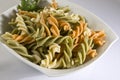 Cooked colored pasta