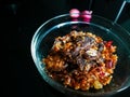 Cooked daging perkasam, fermented meat. Royalty Free Stock Photo