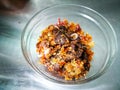 Cooked daging perkasam, fermented meat. Royalty Free Stock Photo