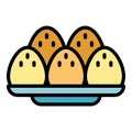 Cooked egg icon vector flat