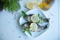 Cooked fish with lemon Royalty Free Stock Photo