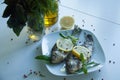 Cooked fish with lemon Royalty Free Stock Photo