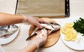 Cooked fish sea bream fish. Royalty Free Stock Photo