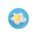 Cooked fried egg colorful flat icon. fried egg flat icon
