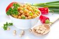 Cooked garbanzo beans. Royalty Free Stock Photo