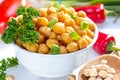 Cooked garbanzo beans. Royalty Free Stock Photo