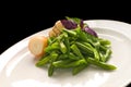 Cooked green beans with onion and garlic Royalty Free Stock Photo