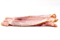 Cooked ham slice isolated