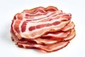 Cooked ham slices, isolated on a white background Royalty Free Stock Photo