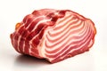 Cooked ham slices, isolated on a white background Royalty Free Stock Photo