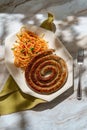 Italian Spiral Sausage Spaghetti Royalty Free Stock Photo