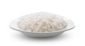 Cooked Jasmin Rice in white plate on white Royalty Free Stock Photo