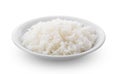 Cooked Jasmin Rice in white plate on white Royalty Free Stock Photo