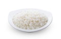 Cooked Jasmin Rice in white plate on white Royalty Free Stock Photo