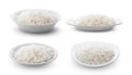 Cooked Jasmin Rice in white plate on white Royalty Free Stock Photo