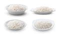 Cooked Jasmin Rice in white plate on white Royalty Free Stock Photo