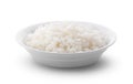 Cooked Jasmin Rice in white plate on white Royalty Free Stock Photo