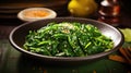 cooked leaf spinach green