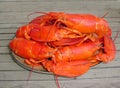 Cooked Lobsters Piled on Plate