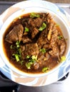 Cooked meat gravy ghosht beef cooked Indian Pakistani food