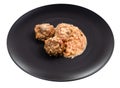 Cooked meatballs with rice on plate isolated Royalty Free Stock Photo