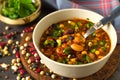 Cooked mixed legumes beans lentils stew with tomatoes Royalty Free Stock Photo