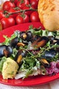 Cooked mussels with garlic butter sauce Royalty Free Stock Photo