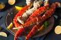 Cooked Organic Alaskan King Crab Legs Royalty Free Stock Photo