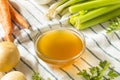 Cooked Organic Vegetable Broth Royalty Free Stock Photo