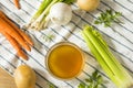 Cooked Organic Vegetable Broth Royalty Free Stock Photo