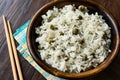 Cooked Plain Basmati Rice with Dill and Green Peas / Pilav or Pilaf Served with Chopsticks. Royalty Free Stock Photo