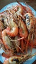 Cooked prawns Royalty Free Stock Photo