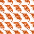 Cooked Red Shrimps Seamless Pattern