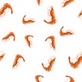 Cooked Red Shrimps Seamless Pattern