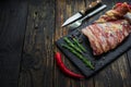 Cooked ribs with meat at shallow depth of field Royalty Free Stock Photo