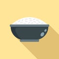 Cooked rice bowl icon, flat style Royalty Free Stock Photo