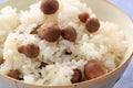 Cooked rice with propagule of Japanese yam Royalty Free Stock Photo