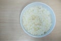 Cooked rice in round white bowl Royalty Free Stock Photo