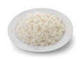 Cooked rice in a white plate Royalty Free Stock Photo