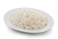 Cooked rice in a white plate Royalty Free Stock Photo