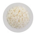 Cooked rice in a white plate Royalty Free Stock Photo