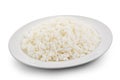 Cooked rice in a white plate Royalty Free Stock Photo