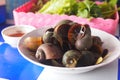 boiled river snail thai food