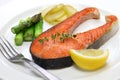 Cooked salmon steak Royalty Free Stock Photo