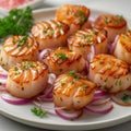 cooked scallops in a plate
