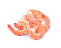 Cooked shrimps isolated on white background Royalty Free Stock Photo