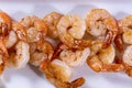 Cooked shrimps on plate. Close up Royalty Free Stock Photo